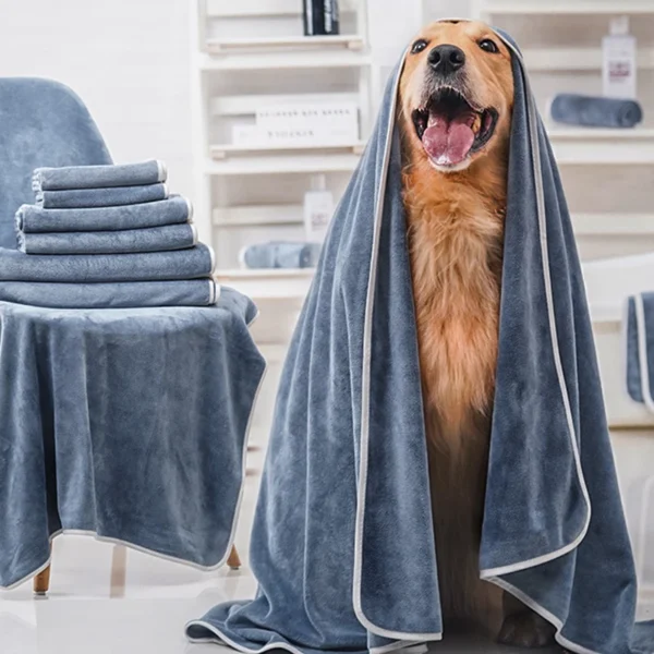 HOOPET Quick-Dry Pet Bath Towel – Soft, Lint-Free & Absorbent for Dogs & Cats