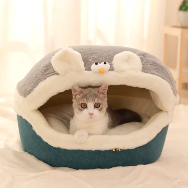 Soft Plush Cat Bed House – Warm Winter Nest Kennel for Cats & Small Dogs, Cozy Pet Cushion Mat
