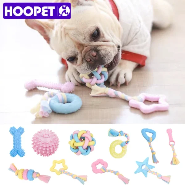 HOOPET Interactive Rubber Chew Toy for Small Dogs – Colorful Training & Play Supply