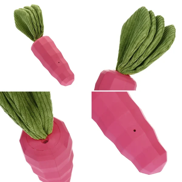 HOOPET Bite-Resistant Carrot Chew Toy – Sound Toy for Small Dogs & Puppies, Cotton & Rubber, Teeth Cleaning