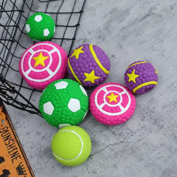 HOOPET Bite-Resistant Dog Toy Ball – Squeaky Chew Toy for Puppies, Corgis & Labradors