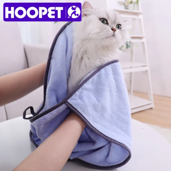 HOOPET Pet Bath Towel – Soft, Quick-Dry, Absorbent Towel for Cats & Dogs (3 Colors)