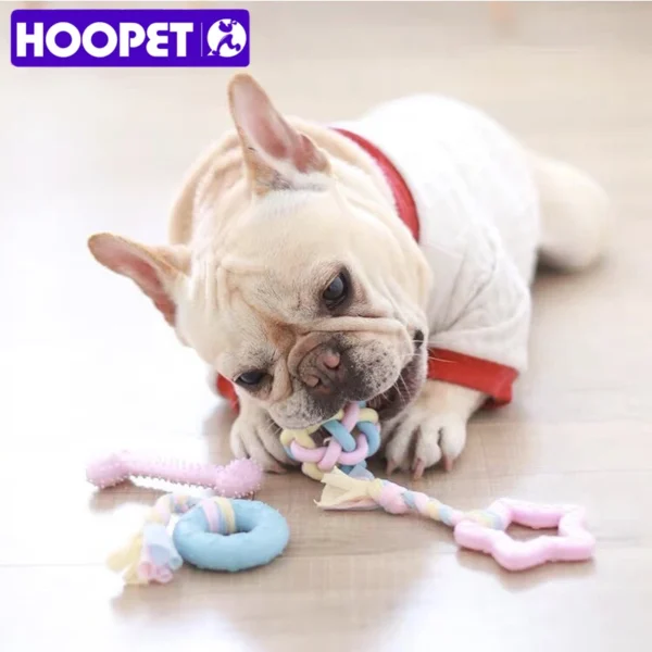 HOOPET Interactive Rubber Chew Toy for Small Dogs – Colorful Training & Play Supply