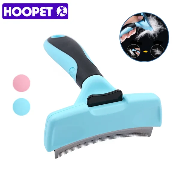 HOOPET Pet Grooming Comb – Hair Removal & Detangler Brush for Dogs & Cats with Long, Curly or Matted Fur