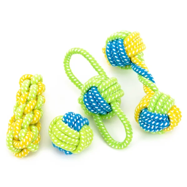 HOOPET Cotton Rope Knot Ball Dog Toy – Chew & Teeth Cleaning Toy for Small & Large Dogs | 7 Styles