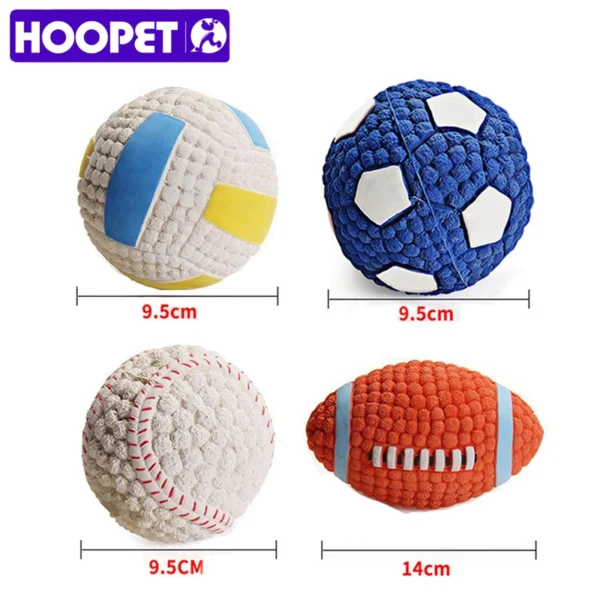 HOOPET Squeaky Dog Toy Balls – Fun Tennis & Football Design for Puppies, Teeth Cleaning Playtime
