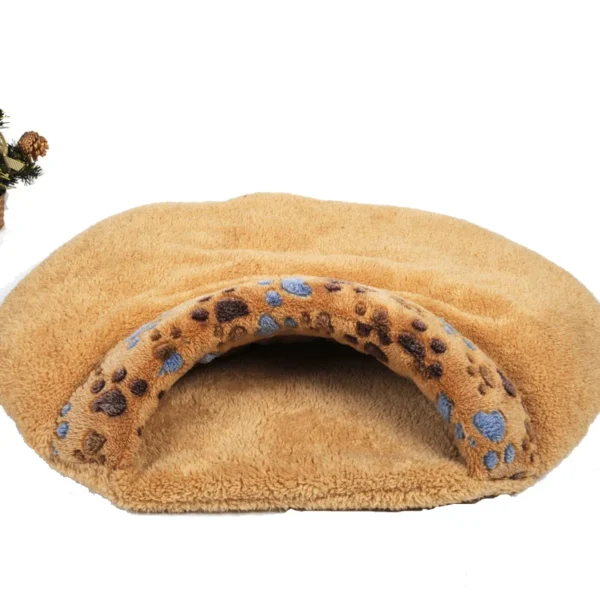 Warm Cat House & Sleeping Bag – Soft Hamburger-Style Pet Bed for Cats or Small Dogs, S/M Sizes
