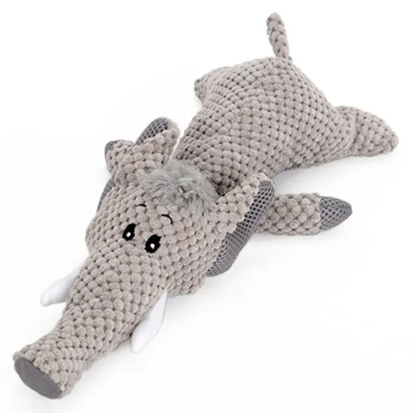 HOOPET Animal-Shaped Dog Chew Toy – Lion & Elephant Squeaky Interactive Toy (3 Colors)