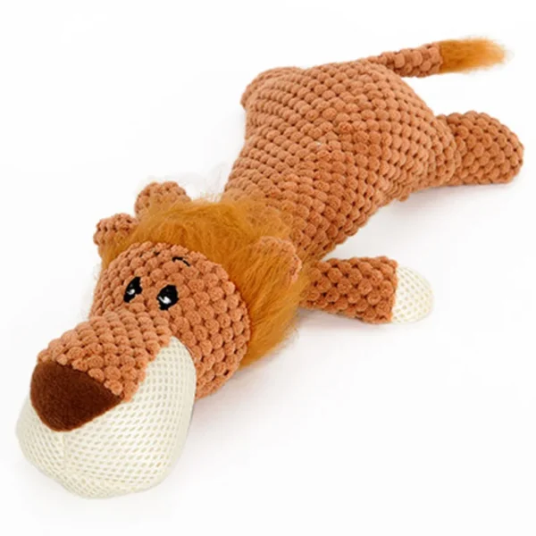 HOOPET Animal-Shaped Dog Chew Toy – Lion & Elephant Squeaky Interactive Toy (3 Colors)