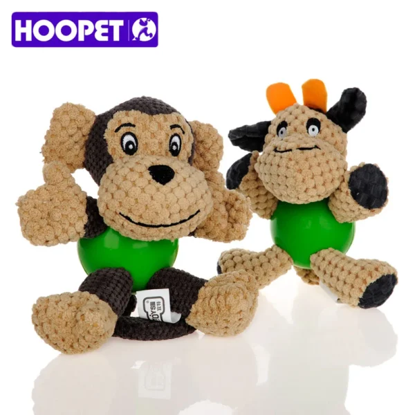 HOOPET Plush Squeaky Dog Toy – Interactive Ball for Puppies & Large Dogs