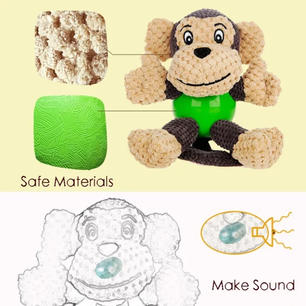 HOOPET Plush Squeaky Dog Toy – Interactive Ball for Puppies & Large Dogs