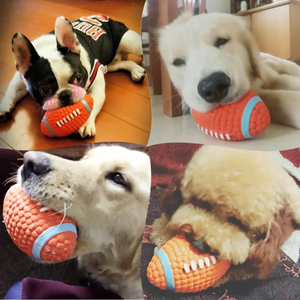 HOOPET Squeaky Dog Toy Balls – Fun Tennis & Football Design for Puppies, Teeth Cleaning Playtime