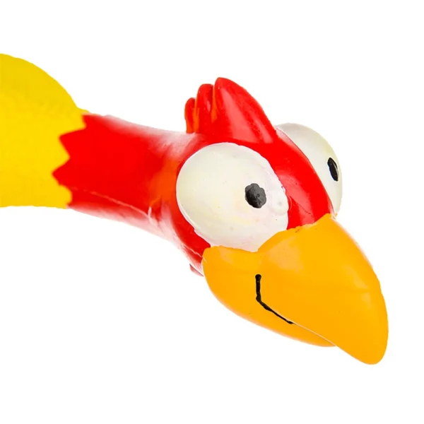 HOOPET Squeaky Chicken Dog Toy – Durable Yellow Rubber Chew Toy with Loud Sound