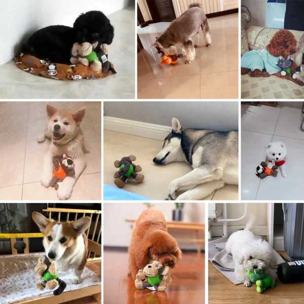 HOOPET Plush Squeaky Dog Toy – Interactive Ball for Puppies & Large Dogs