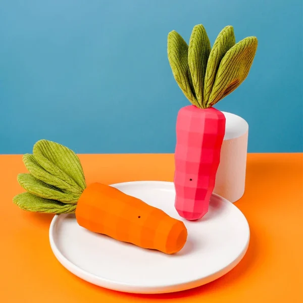 HOOPET Bite-Resistant Carrot Chew Toy – Sound Toy for Small Dogs & Puppies, Cotton & Rubber, Teeth Cleaning