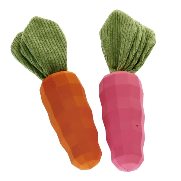HOOPET Bite-Resistant Carrot Chew Toy – Sound Toy for Small Dogs & Puppies, Cotton & Rubber, Teeth Cleaning