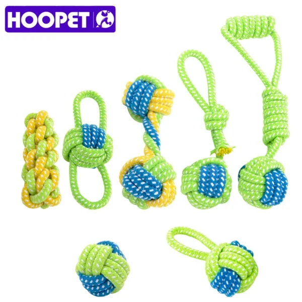 HOOPET Cotton Rope Knot Ball Dog Toy – Chew & Teeth Cleaning Toy for Small & Large Dogs | 7 Styles