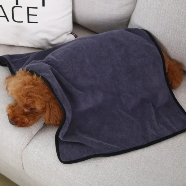 HOOPET Soft Absorbent Pet Bath Towel – Quick-Drying, Lint-Free, Large Size for Dogs & Cats
