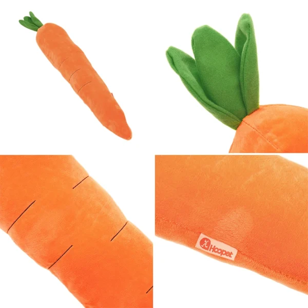 HOOPET Carrot Plush Dog Toy – Squeaky Vegetable Chew Toy for Small to Large Dogs