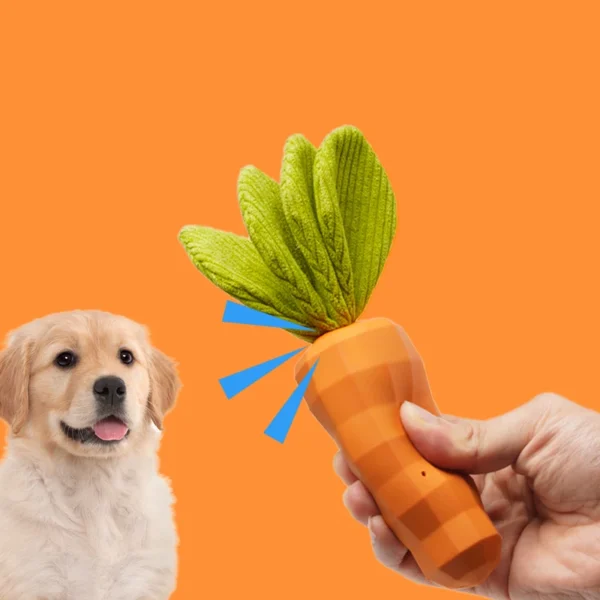 HOOPET Bite-Resistant Carrot Chew Toy – Sound Toy for Small Dogs & Puppies, Cotton & Rubber, Teeth Cleaning