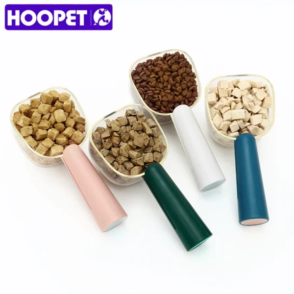 HOOPET 2-in-1 Pet Food Spoon & Bag Clip – Measuring Scoop for Cat & Dog Food, Easy Clean, Curved Design