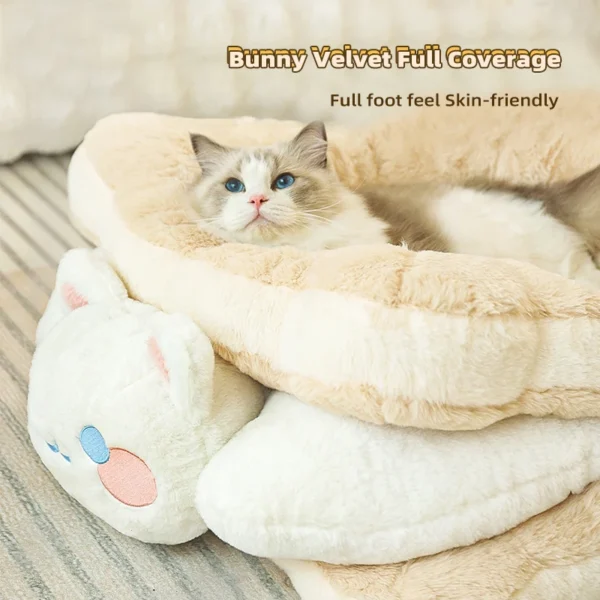Sandwich Cookie Cat Bed – Warm, Thickened Winter Nest for Kittens & Cats, Cozy Sleeping Pet Kennel