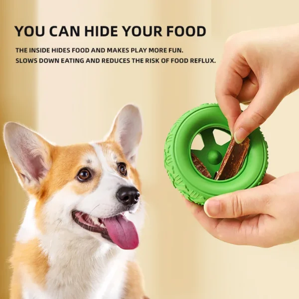 HOOPET Rubber Dog Toy – Interactive Teething Stick & Tire Feeder for Puppies