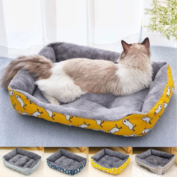 Soft Pet Bed for Cats & Dogs – Waterproof, Washable, Large Sizes