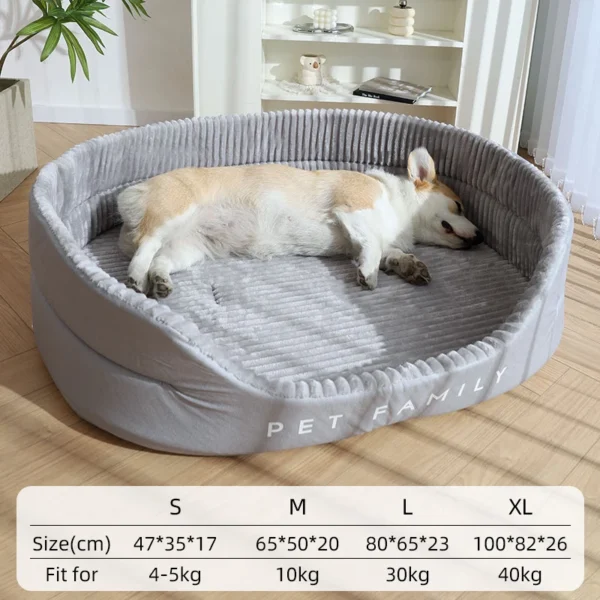 Soft Dog Bed for Medium & Large Dogs – Warm Pet Cushion Kennel House, S to XL Sizes