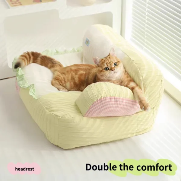 All-Season Cat Bed – Cozy Sandwich Design Pet Nest for Kittens & Cats, Winter Warmth & Summer Comfort