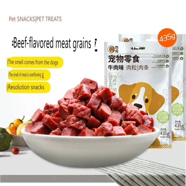Dog Snacks – Beef Grains & Dried Meat Mix (435g)