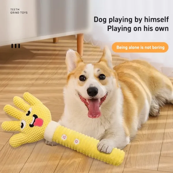 HOOPET Plush Teasing Dog Stick – Squeaky Training Toy for Puppies, Corgis & Bichons