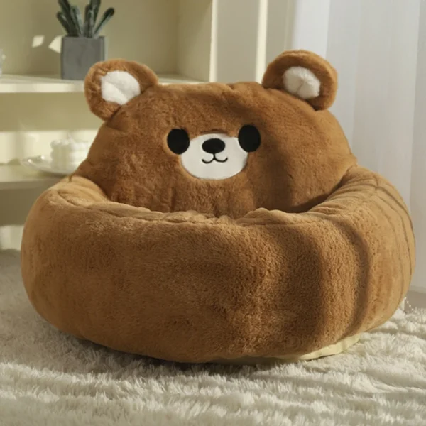 Winter Warm Cat & Dog Sofa Bed – Thick Plush Deep Sleep Cushion for Small Pets, Cozy Puppy Kennel