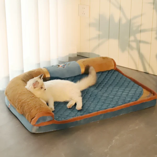 Premium Cat Bed with Pillow – Soft Sleeping Sofa Mat for Dogs & Cats, L–3XL Sizes for Large Breeds