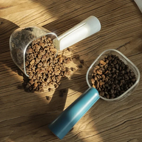 HOOPET 2-in-1 Pet Food Spoon & Bag Clip – Measuring Scoop for Cat & Dog Food, Easy Clean, Curved Design