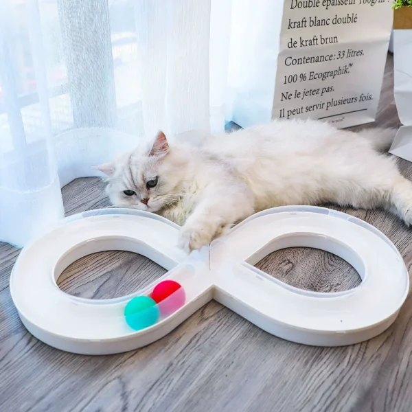 HOOPET Cat Track Ball Toy – Interactive Teaser with Carousel & Stick for Kittens