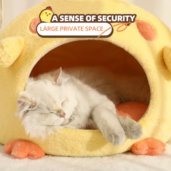 Winter Warm Enclosed Cat Sleeping Bag – Cozy Nest for Cats & Small Dogs, Soft Indoor Pet House