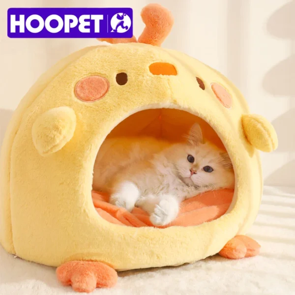 Winter Warm Enclosed Cat Sleeping Bag – Cozy Nest for Cats & Small Dogs, Soft Indoor Pet House