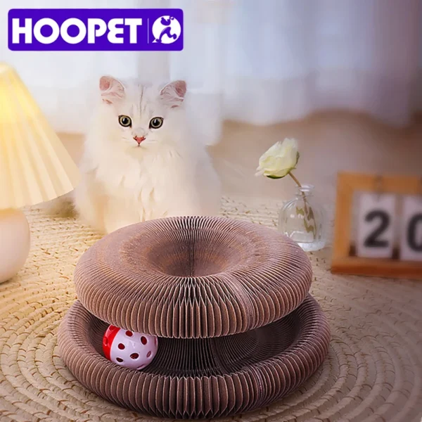 HOOPET Magic Organ Cat Scratch Board – Durable Honeycomb Corrugated Scratcher with Bell & Interactive Play Design