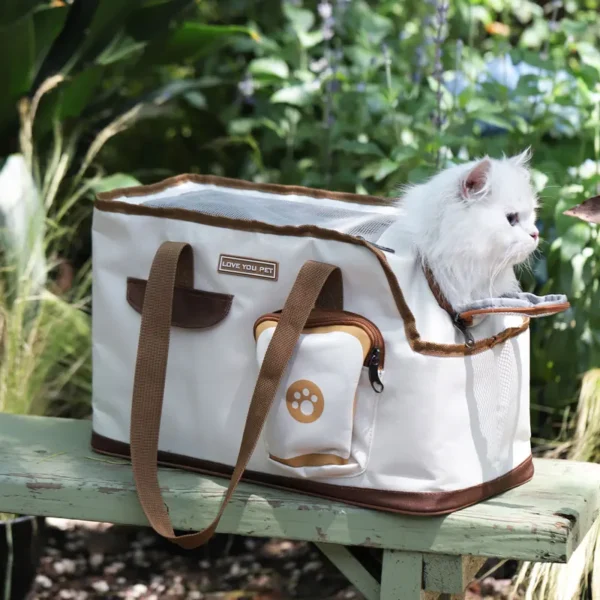 HOOPET Breathable Cat & Small Dog Carrier – Soft Travel Backpack with Shoulder Handle