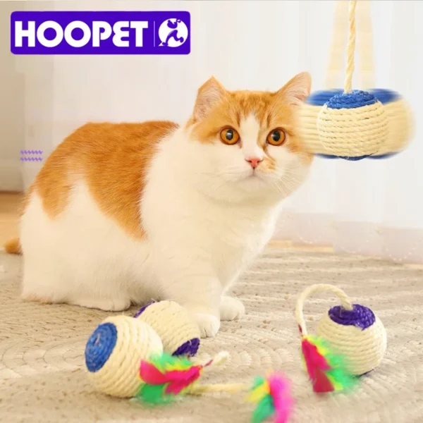 HOOPET Sisal Rope Ball Cat Toy – Interactive Chew & Scratch Toy for Cats and Small Dogs