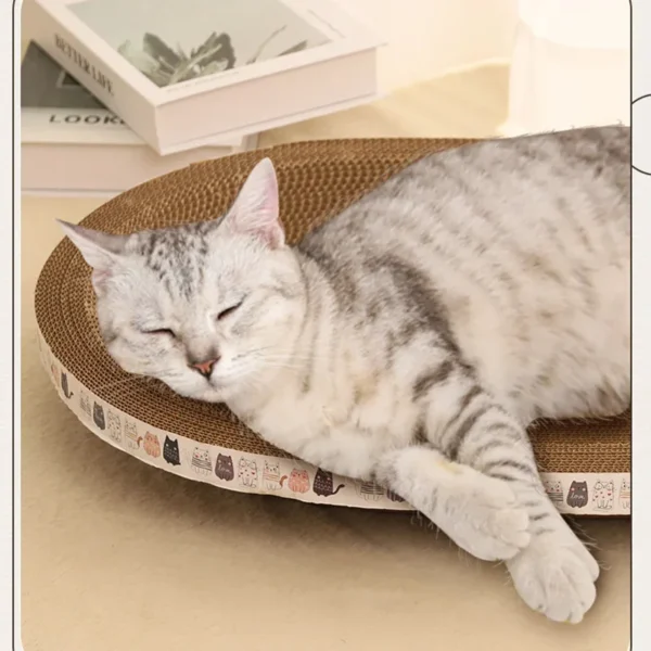 HOOPET Cat Scratcher Bed – Round/Oval Scratch-Resistant Sofa & Claw Grinding Cushion