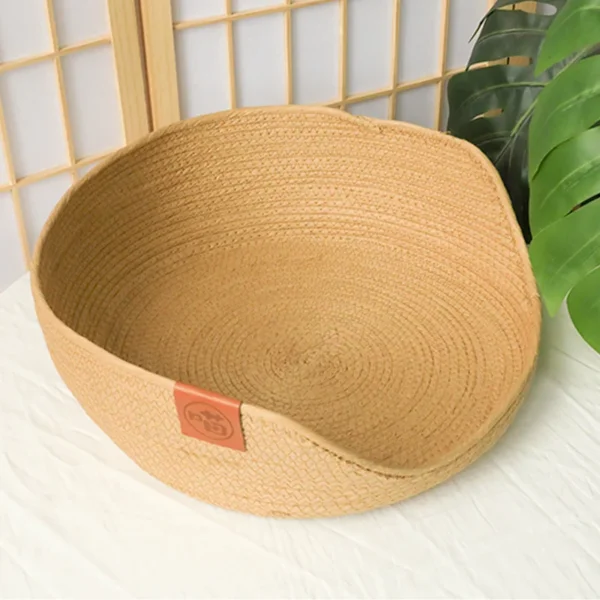 Handwoven Bamboo Pet Bed – Four Seasons Cozy Kennel Sofa for Cats & Small Dogs | Breathable, Durable Nest-Style Pet Cushion