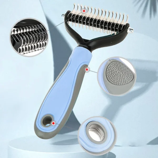 HOOPET Pet Hair Removal Comb – Grooming & Shedding Tool for Dogs & Cats, Knot Cutter & Fur Trimmer