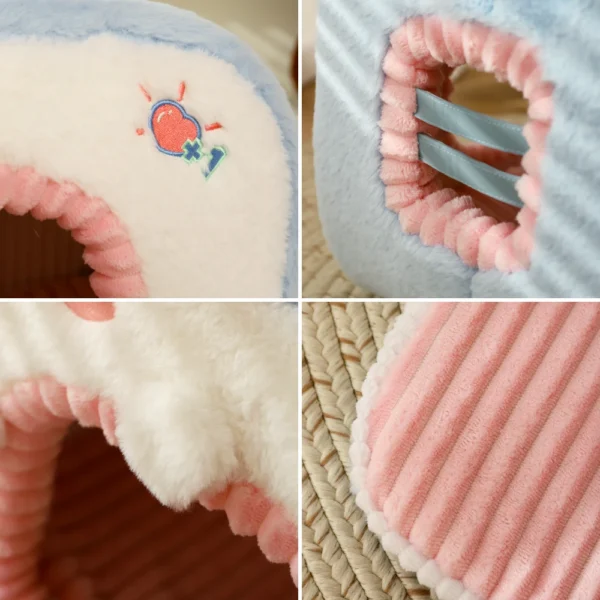 Cozy Cat Cave Bed – Warm Tent-Style Pet House with Soft Cushion for Kittens and Small Dogs