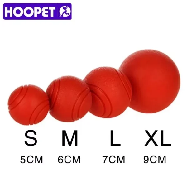 HOOPET Durable Rubber Dog Ball – Bite-Resistant Toy for Puppies, Pitbulls, Teddies (S–XL, Red)