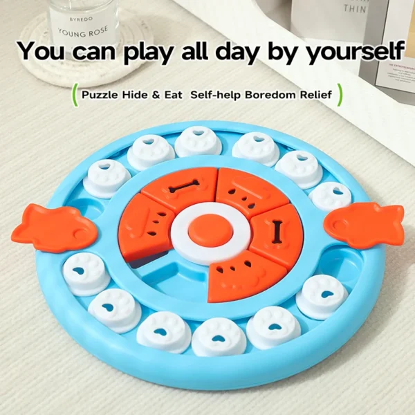 HOOPET Cat Puzzle Foraging Mat – Slow Feeder & Enrichment Toy with Treat Holes for Mental Stimulation