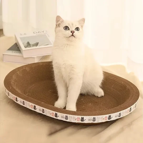 HOOPET Cat Scratcher Bed – Round/Oval Scratch-Resistant Sofa & Claw Grinding Cushion