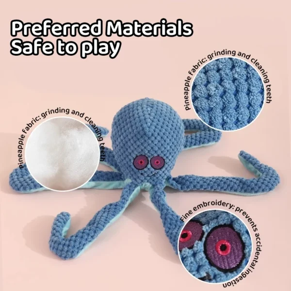 HOOPET Dog Toy – Bite-Resistant Teething Octopus with Squeaker for Puppies, Corgis & Bichons – Boredom Relief & Energy Burner