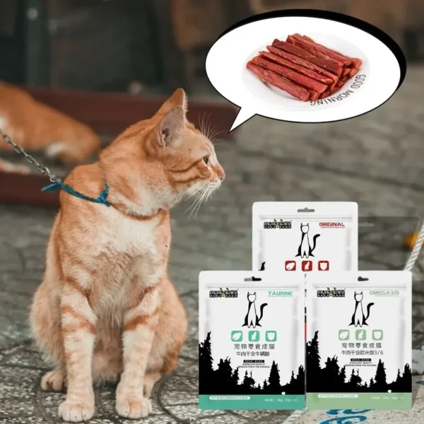 Beef Snacks for Cats – Supports Teeth & Shiny Coat (100g)